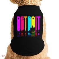 Retro I Love Detroit Michigan Skyline Doggie Tank thumb 0