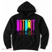 Retro I Love Detroit Michigan Skyline Hoodie thumb 0