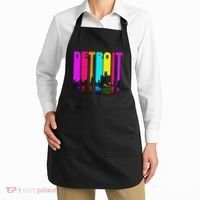 Retro I Love Detroit Michigan Skyline Apron thumb 2