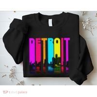 Retro I Love Detroit Michigan Skyline Sweatshirt thumb 2