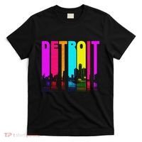 Retro I Love Detroit Michigan Skyline T-Shirt thumb 0