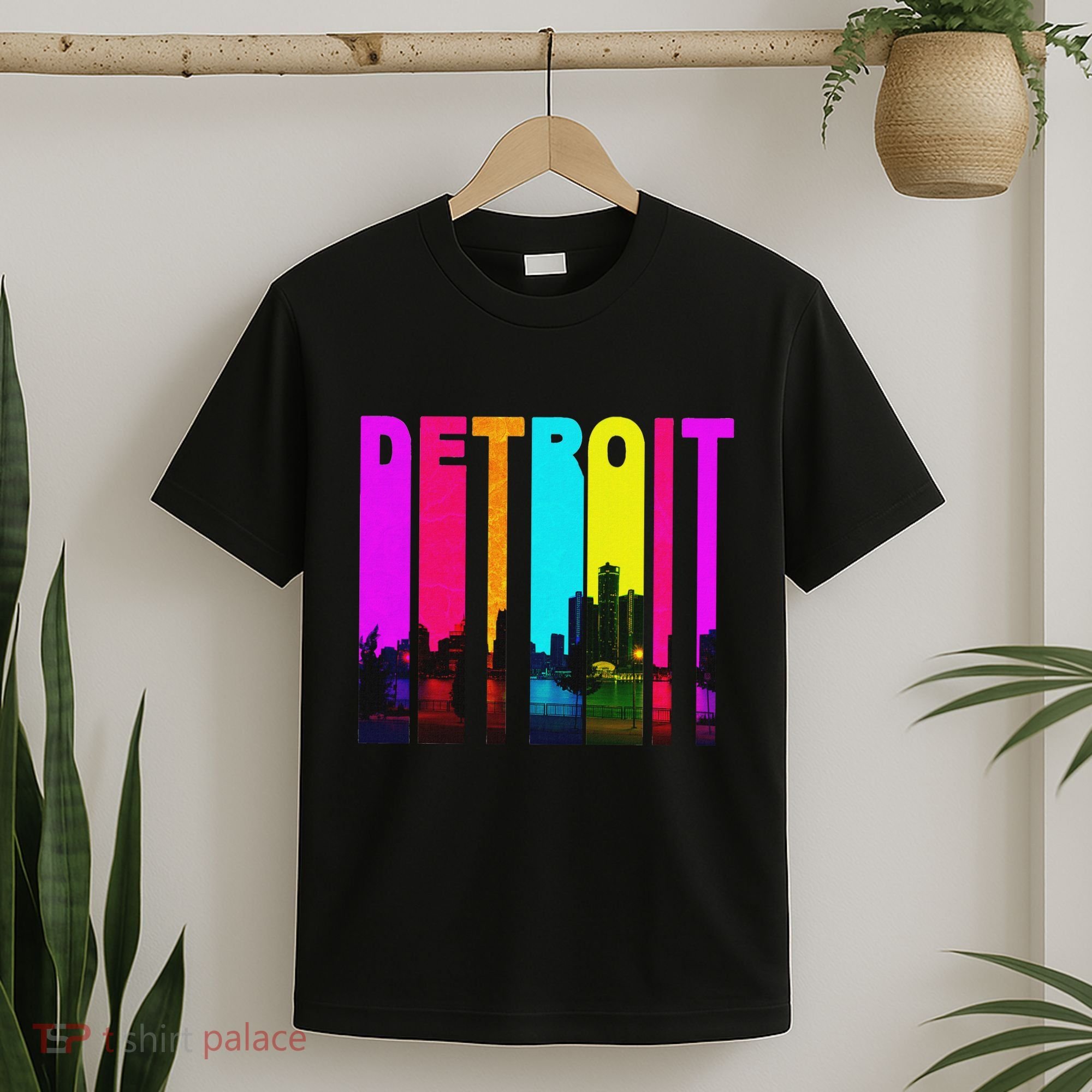 Retro I Love Detroit Michigan Skyline T-Shirt