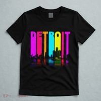 Retro I Love Detroit Michigan Skyline T-Shirt thumb 5