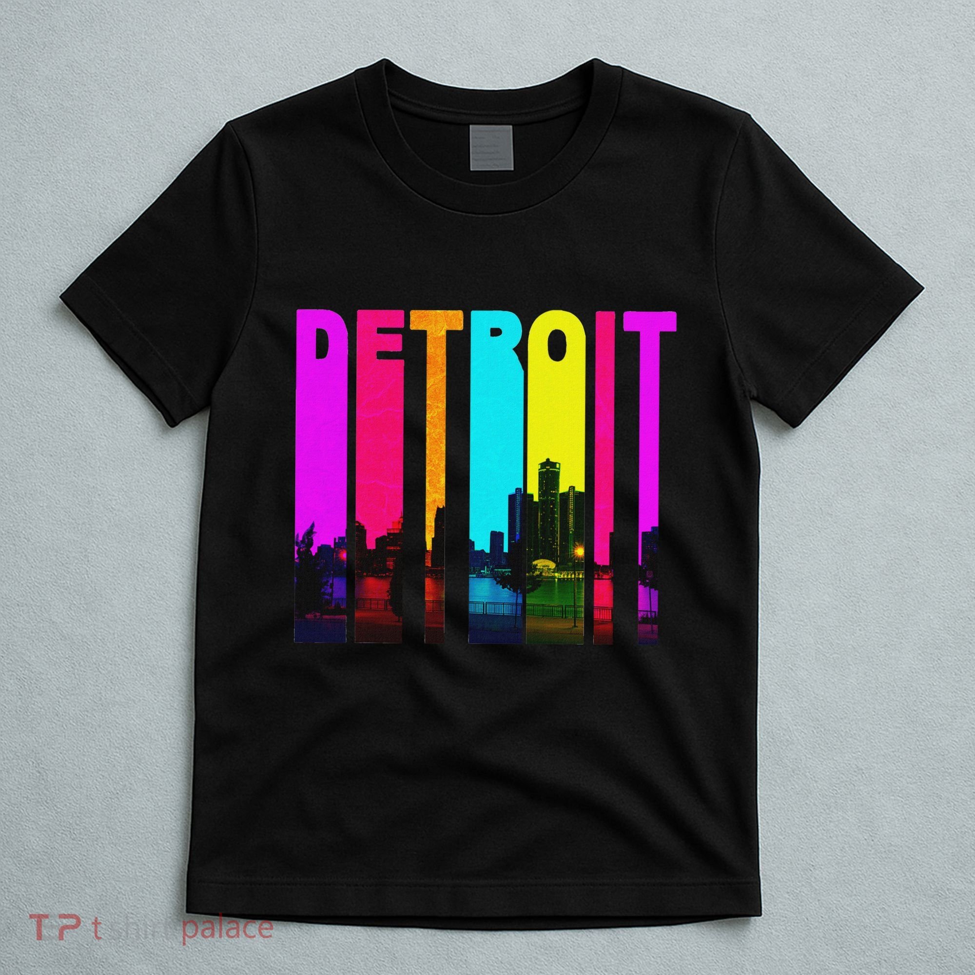 Retro I Love Detroit Michigan Skyline T-Shirt