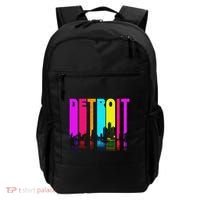 Retro I Love Detroit Michigan Skyline Backpack thumb 0
