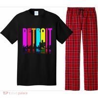 Retro I Love Detroit Michigan Skyline Pajama Set thumb 0