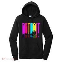 Retro I Love Detroit Michigan Skyline Women's Hoodie thumb 0