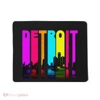 Retro I Love Detroit Michigan Skyline Mousepad thumb 0