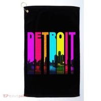 Retro I Love Detroit Michigan Skyline Golf Towel thumb 0