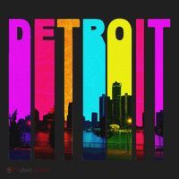 Retro I Love Detroit Michigan Skyline Golf Towel thumb 3