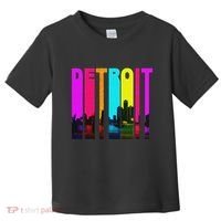 Retro I Love Detroit Michigan Skyline Toddler T-Shirt thumb 0