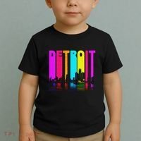 Retro I Love Detroit Michigan Skyline Toddler T-Shirt thumb 2