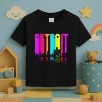 Retro I Love Detroit Michigan Skyline Toddler T-Shirt thumb 3