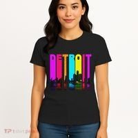 Retro I Love Detroit Michigan Skyline Women's T-Shirt thumb 4
