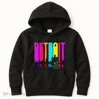 Retro I Love Detroit Michigan Skyline Kids Hoodie thumb 0