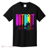 Retro I Love Detroit Michigan Skyline Kids T-Shirt thumb 0