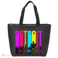 Retro I Love Detroit Michigan Skyline Tote Bag thumb 0