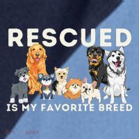 Rescued Is My Favorite Breed Animal Rescue Raglan Baseball Sleeve Shirt thumb 2