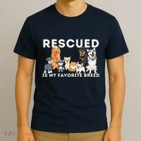 Rescued Is My Favorite Breed Animal Rescue T-Shirt thumb 3