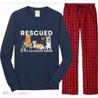 Rescued Is My Favorite Breed Animal Rescue Long Sleeve Pajama Set thumb 0