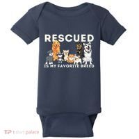 Rescued Is My Favorite Breed Animal Rescue Baby Bodysuit thumb 0
