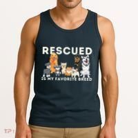 Rescued Is My Favorite Breed Animal Rescue Tank Top thumb 3