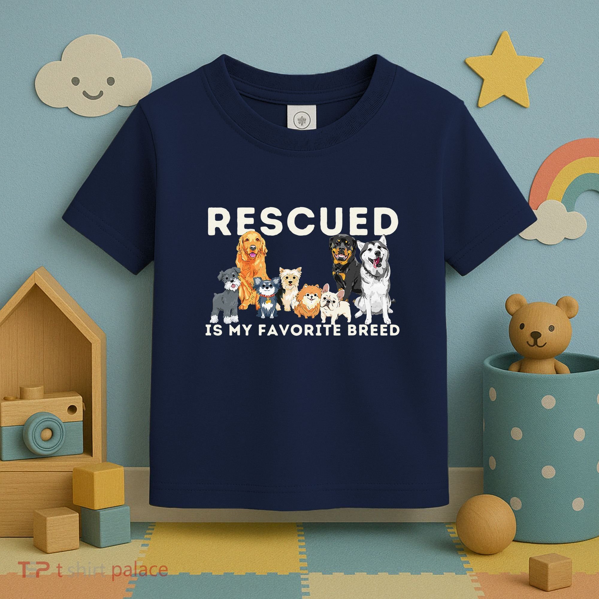 Rescued Is My Favorite Breed Animal Rescue Toddler T-Shirt