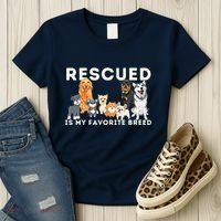 Rescued Is My Favorite Breed Animal Rescue Women's T-Shirt thumb 3