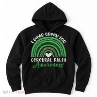 Rainbow In March We Wear Green Cerebral Palsy Awareness Hoodie thumb 0