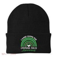 Rainbow In March We Wear Green Cerebral Palsy Awareness Beanie thumb 0