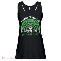Rainbow In March We Wear Green Cerebral Palsy Awareness Ladies Essential Flowy Tank thumb 0