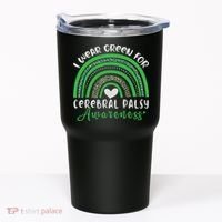 Rainbow In March We Wear Green Cerebral Palsy Awareness Tumbler thumb 0