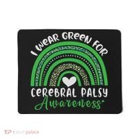 Rainbow In March We Wear Green Cerebral Palsy Awareness Mousepad thumb 0