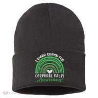 Rainbow In March We Wear Green Cerebral Palsy Awareness Sustainable Knit Beanie thumb 0