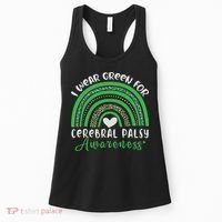 Rainbow In March We Wear Green Cerebral Palsy Awareness Women's Tank Top thumb 0