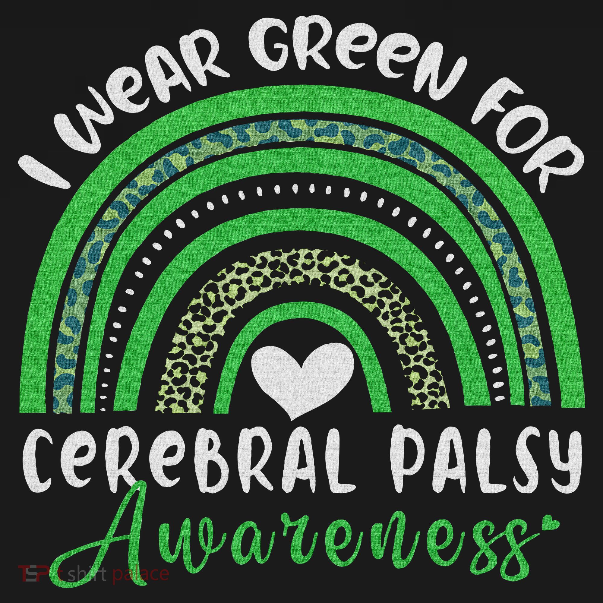 Rainbow In March We Wear Green Cerebral Palsy Awareness Women's Tank Top