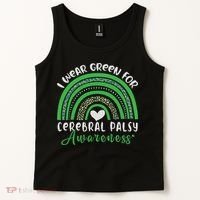 Rainbow In March We Wear Green Cerebral Palsy Awareness Tank Top thumb 2