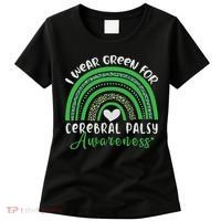 Rainbow In March We Wear Green Cerebral Palsy Awareness Women's T-Shirt thumb 0
