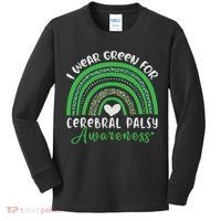 Rainbow In March We Wear Green Cerebral Palsy Awareness Kids Long Sleeve Shirt thumb 0
