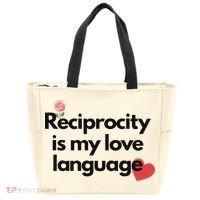 Reciprocity Is My Love Language Flower Red Heart Tote Bag thumb 0
