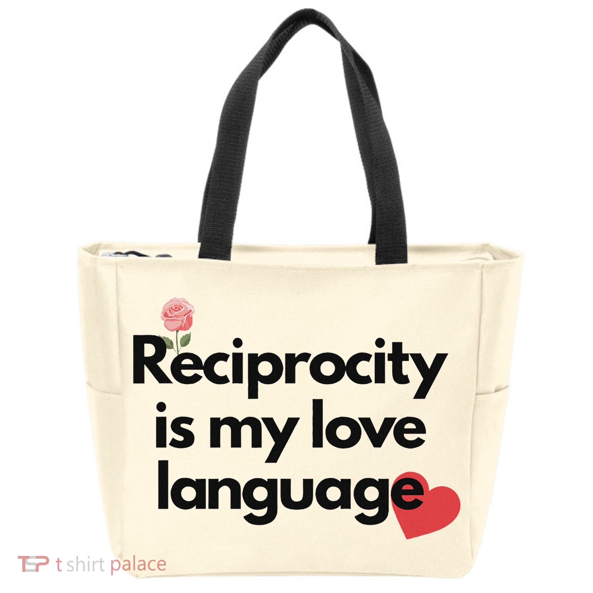 Reciprocity Is My Love Language Flower Red Heart Tote Bag