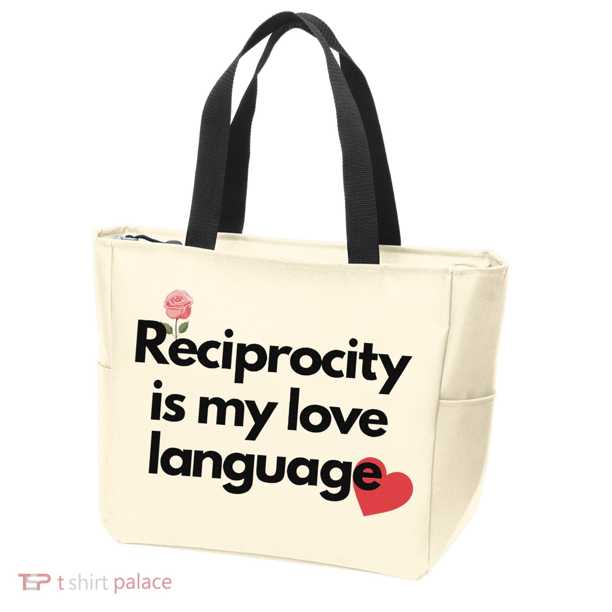 Reciprocity Is My Love Language Flower Red Heart Tote Bag