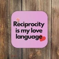 Reciprocity Is My Love Language Flower Red Heart Coaster thumb 0
