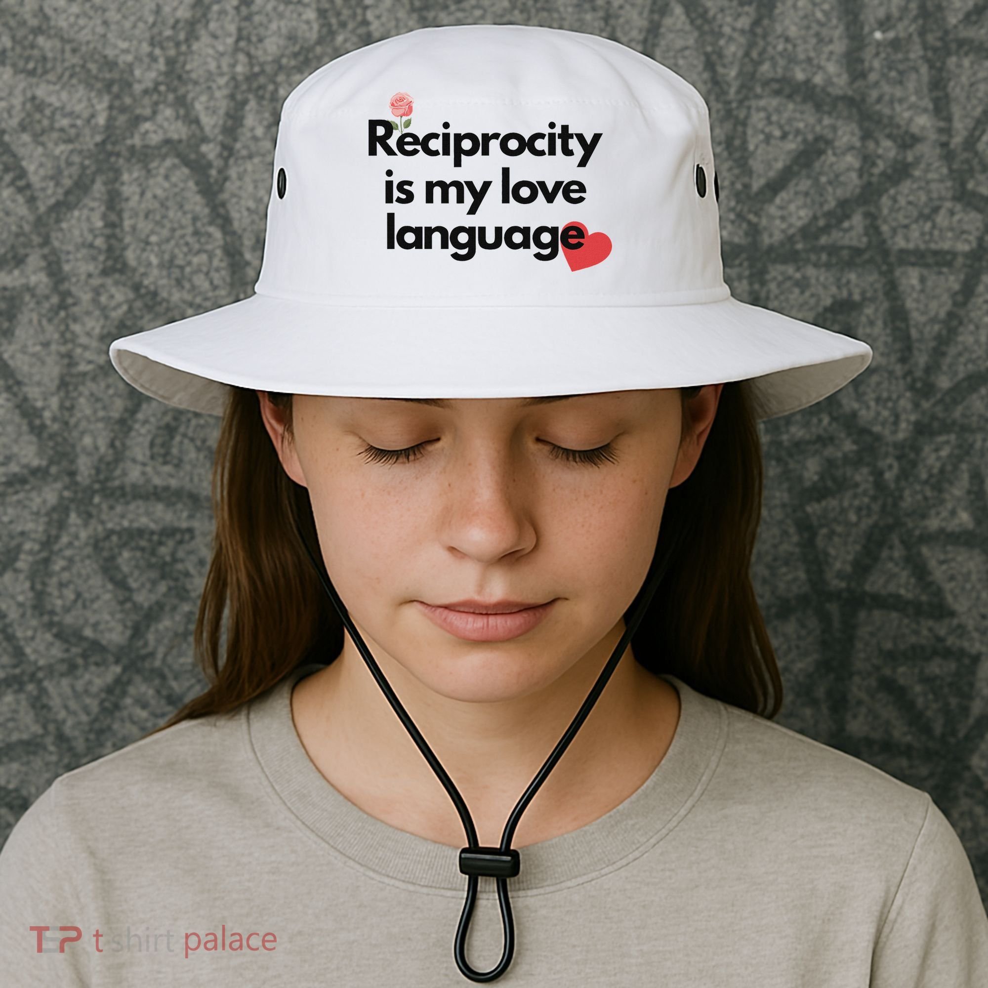 Reciprocity Is My Love Language Flower Red Heart Bucket Hat
