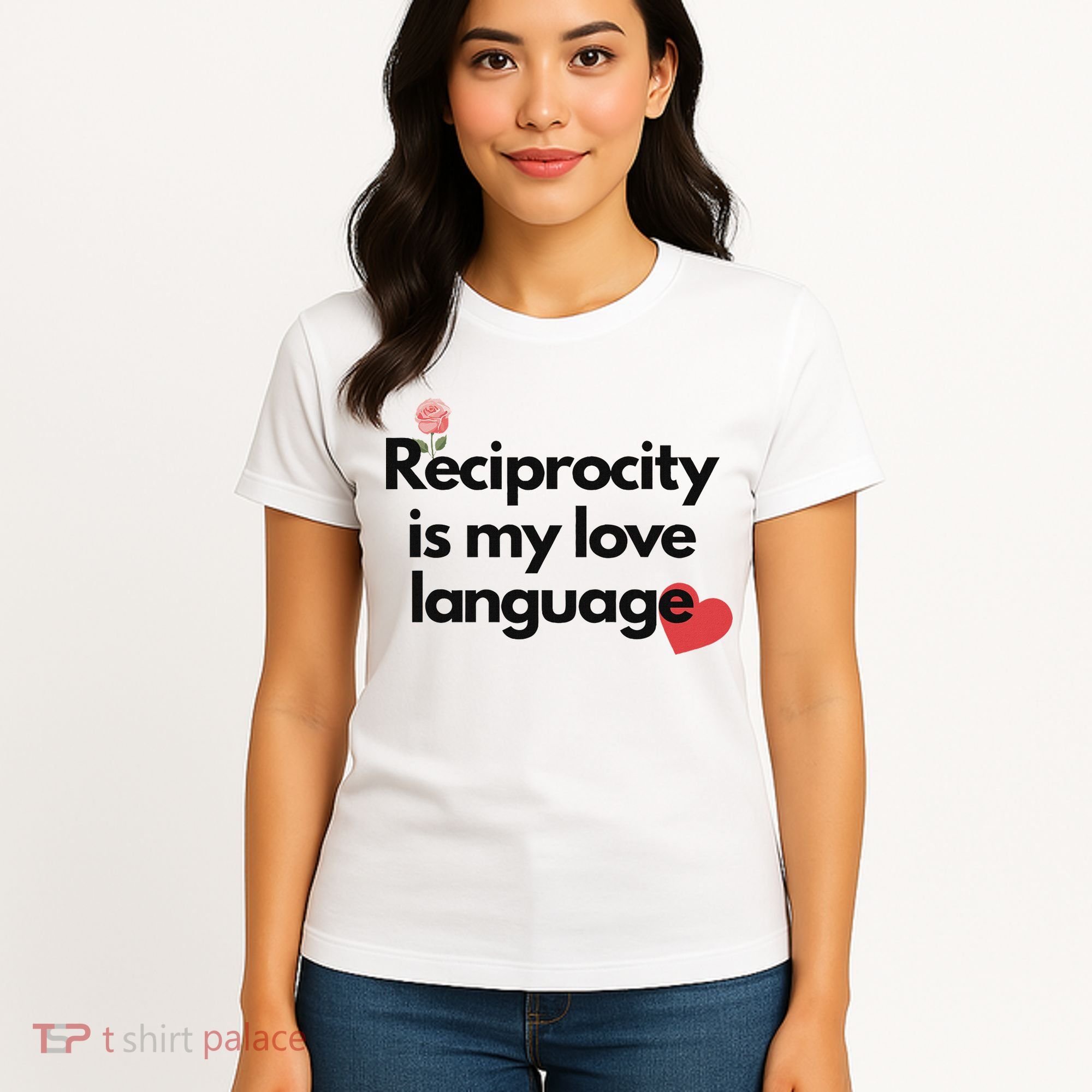 Reciprocity Is My Love Language Flower Red Heart Women's T-Shirt