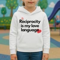 Reciprocity Is My Love Language Flower Red Heart Kids Hoodie thumb 3