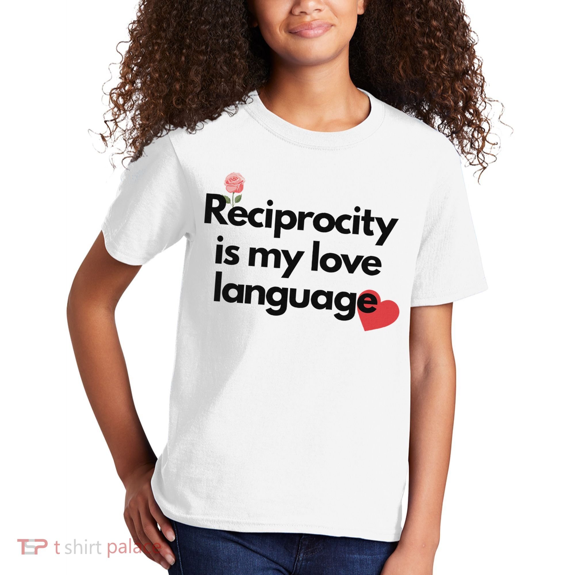Reciprocity Is My Love Language Flower Red Heart Kids T-Shirt
