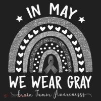 Rainbow In May We Wear Gray Brain Tumor Awareness Month Gift Hat thumb 2
