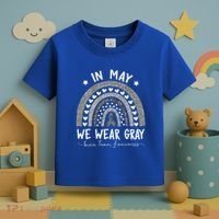 Rainbow In May We Wear Gray Brain Tumor Awareness Month Gift Toddler T-Shirt thumb 3