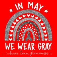 Rainbow In May We Wear Gray Brain Tumor Awareness Month Gift Santa Hat thumb 1